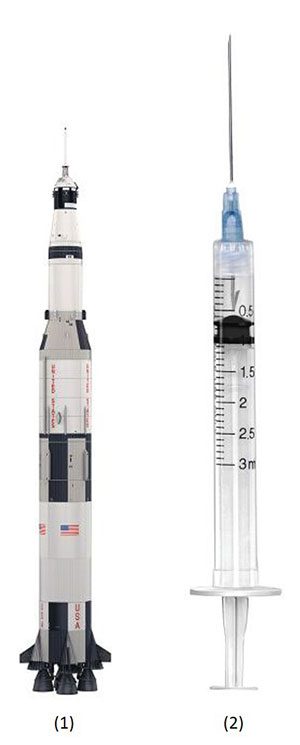 Saturn V Rocket and Medical Syringe Image